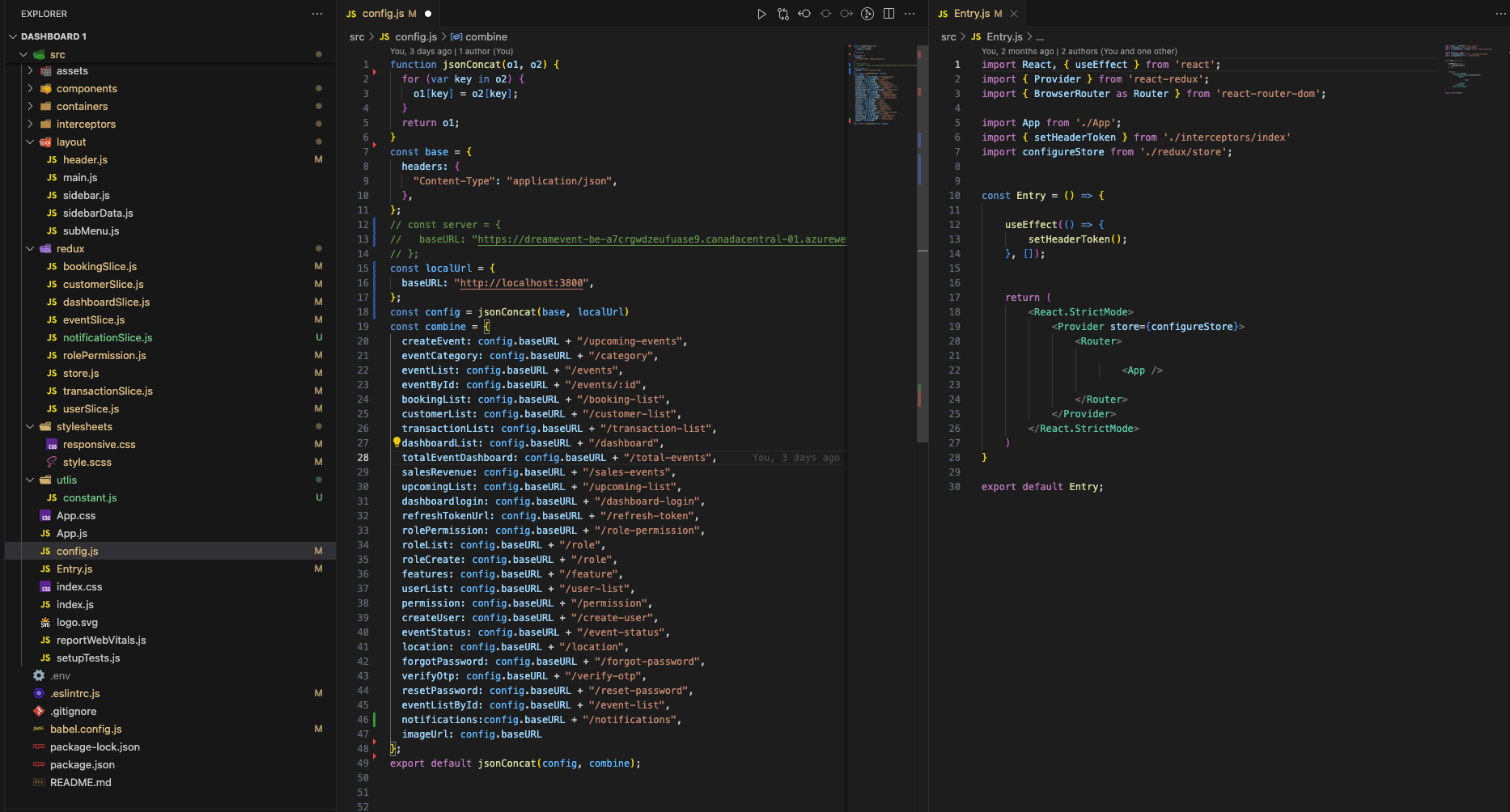 Admin Dashboard Frontend Layout