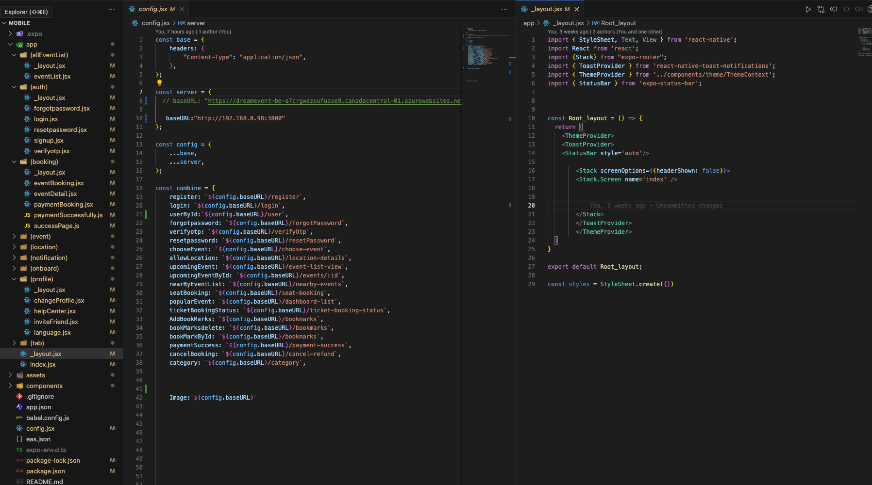 Mobile App Layout Structure